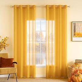 MIULEE 2er Set Voile Vorhang Sheer Leinenvorhang