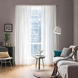 MIULEE 2er Set Voile Vorhang Transparente Gardine