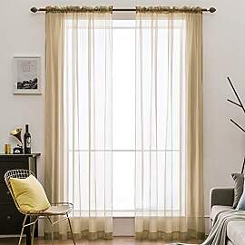 MIULEE 2er Set Voile Vorhang Transparente Gardine