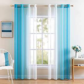 MIULEE 2er Set Voile Vorhang Zweifarbiger Vorhang