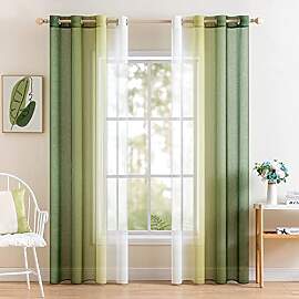 MIULEE 2er Set Voile Vorhang Zweifarbiger Vorhang