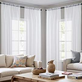 MIULEE 4er Set Voile Vorhang Transparente Gardine