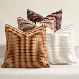 MIULEE Kissenbezug 40x40 4er Set Gelb-Braun