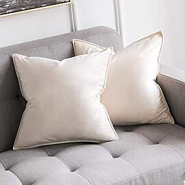 MIULEE Samt Kissenbezug 40x40 Kissen Creme weiß