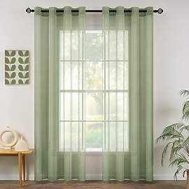 MIULEE Sheer Voile Vorhang mit Ösen Transparente