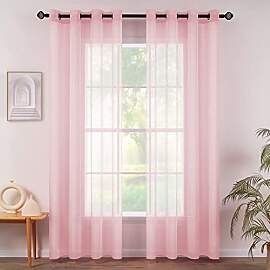 MIULEE Sheer Voile Vorhang Weihnachtsdeko mit