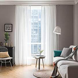 MIULEE Voile Vorhang Transparente Gardine aus