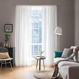 MIULEE Voile Vorhang Transparente Gardine aus