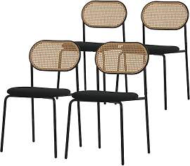 ML-Design Esszimmerstühle 4er Set, Schwarz,