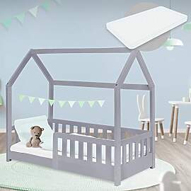 ML-Design Kinderbett 70x140 cm Hellgrau mit