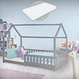 ML-Design Kinderbett 90 x 200 cm Hellgrau mit