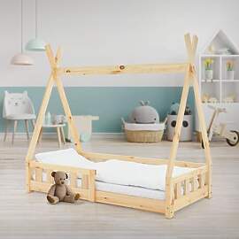 ML-Design Kinderbett Tipi 70x140 cm Natur mit