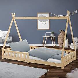 ML-Design Kinderbett Tipi 90x200 cm Natur mit