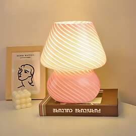 MLOQI Pilz Lampe Tischlampe für Wohnzimmer