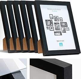 M MERCEO Bilderrahmen 13x18cm (6Stk) Schwarz –