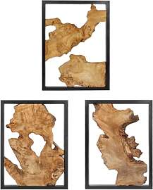 Moderne Holz-Wanddekoration, Naturholz,