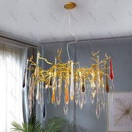 Moderne Kristall-Kronleuchter, goldene Hängelampe 