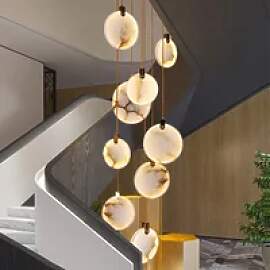 Moderne Luxus Kupfer Marmor Kronleuchter