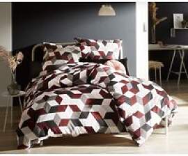 Moderner Mako Satin Kissenbezug geometrisch rot