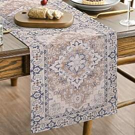Moderner Tischläufer Boho Beige Braun Retro