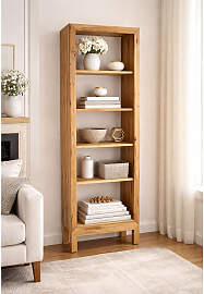 Modernes Bücherregal schmal Kernbuche geölt