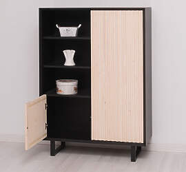 modernes Highboard im Skandi-Look schwarz / weiß