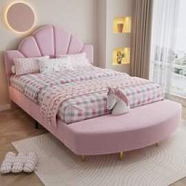MODFU Kinderbett 140x200 mit Samtkopfteil &