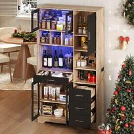 MODFU Küchenschrank Vitrinenschrank mit
