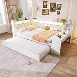 MODFU Schlafsofa 140x200 mit Ausziehbett, LED, USB 