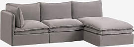 Modulares 3-teiliges Chaiselongue-sofa Aus Leinen