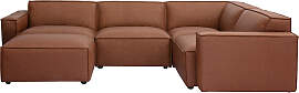 Modulares Vintage-Ecksofa mit 5 Sitzplätzen und