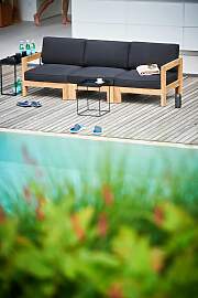 Modulsofa Arki Eckelement aus recyceltem Teakholz, 