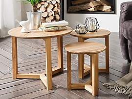 möbelando 3-Satztisch Couchtisch Beistelltisch