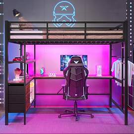 Moimhear Hochbett, 140x200cm, Ambientelicht mit