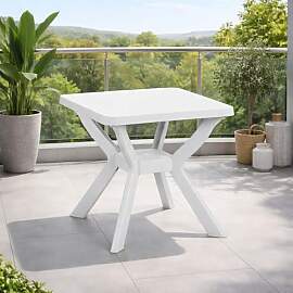 Mojawo Bistrotisch Kunststoff 70x70cm Reno Weiß
