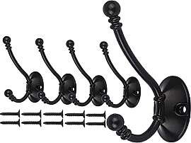 Mokife 5 Stück Wandhaken Vintage Schwarz,