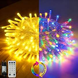 MOLVCE Led Lichterkette Außen Strom, 10M 100LED
