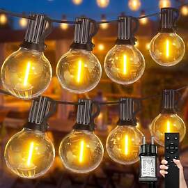 MOLVCE LED Lichterkette Außen Strom 10M, 20+2 G40 