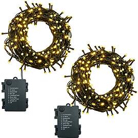 MOLVCE Lichterkette Batterie 2stk 50LEDs 5m LED