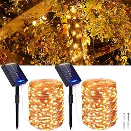 MOLVCE Solar Lichterkette Aussen, 2x20M 200 Led
