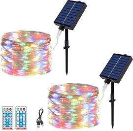 MOLVCE Solar Lichterkette Aussen, 2x20M 200LED