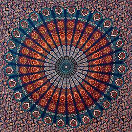 MOMOMUS Wandteppich Mandala - Mehrzweck, Bunt,