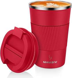 MOMSIV Thermobecher Isolierbecher, 13oz/380ml