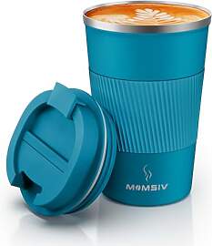 MOMSIV Thermobecher Isolierbecher, 13oz/380ml