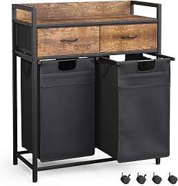 Mondeer Wäschekorb 2 Fächer, Wäschesammler mit