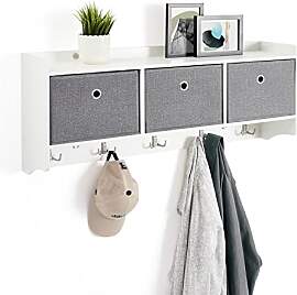 Mondeer Wandgarderobe mit Ablage, Garderobe mit 3