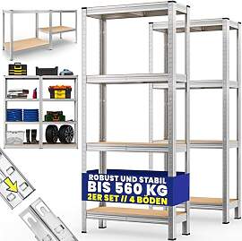 Monzana® 2X Schwerlastregal 170x75x30cm 560kg 4