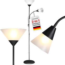 Monzana® Stehlampe 175 cm Schwarz Verstellbare