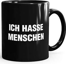 MoonWorks Ich hasse Menschen Spruch Kaffee-Tasse