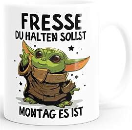 MoonWorks Kaffee-Tasse mit Spruch Arbeit Fresse